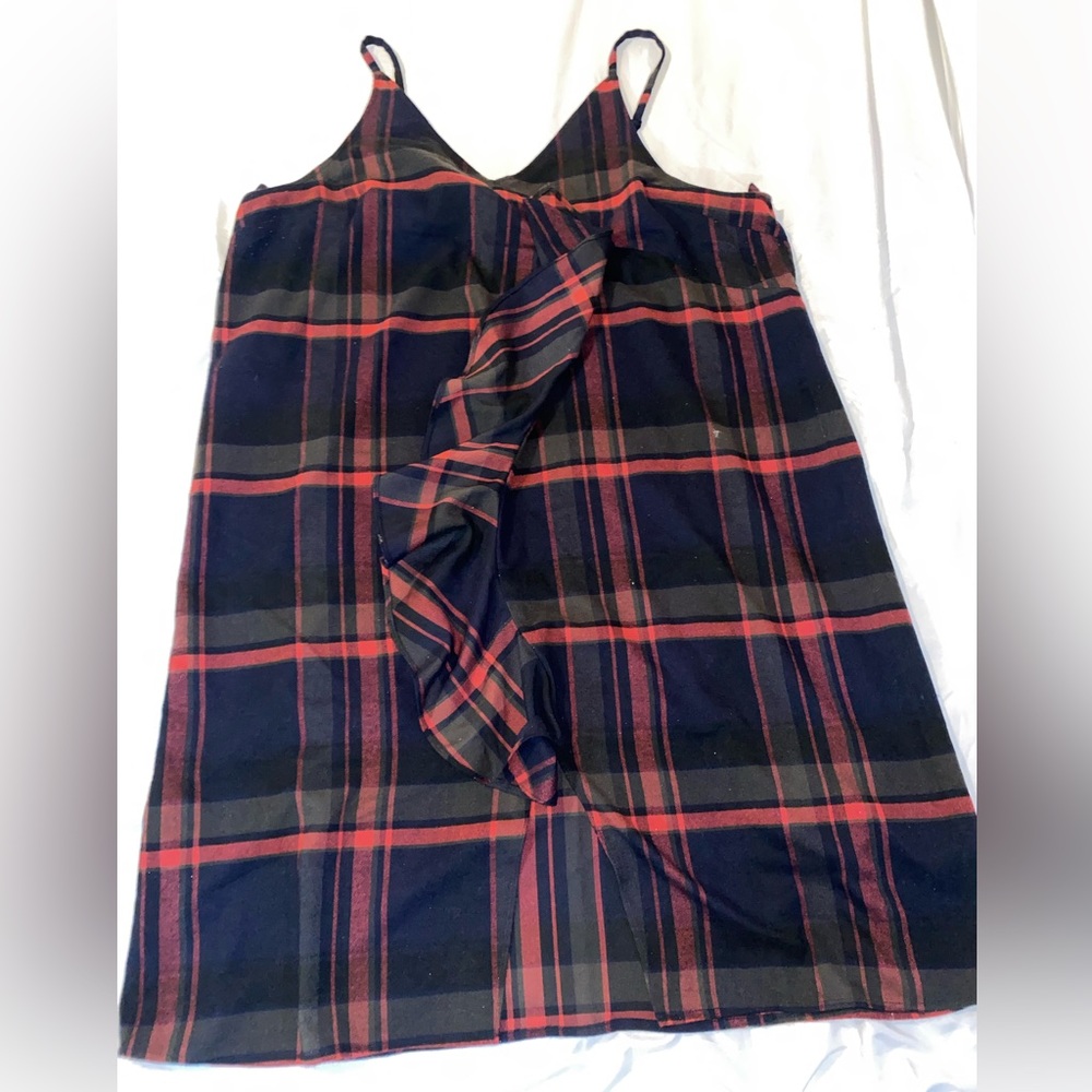 Red Dress Spaghetti Strap Plaid Dress Bandage